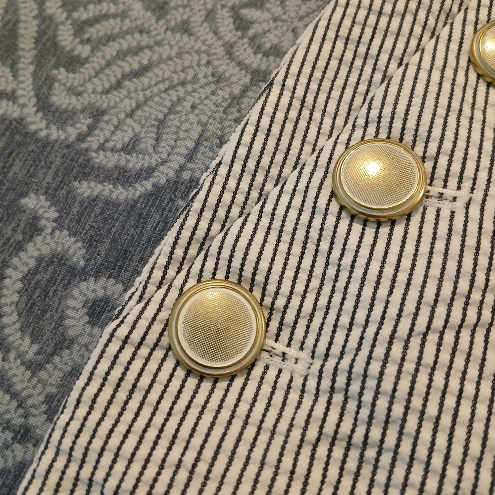J Crew Women's 100% Cotton Gray Pinstripe Sailor Skirt Siize 00 - Picture 10 of 11
